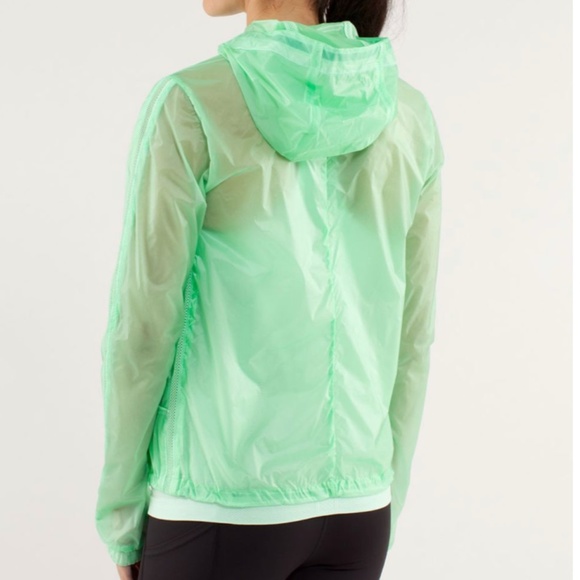 Lululemon Transparent Green Running Jacket with Hood Size 8 - Picture 13 of 15